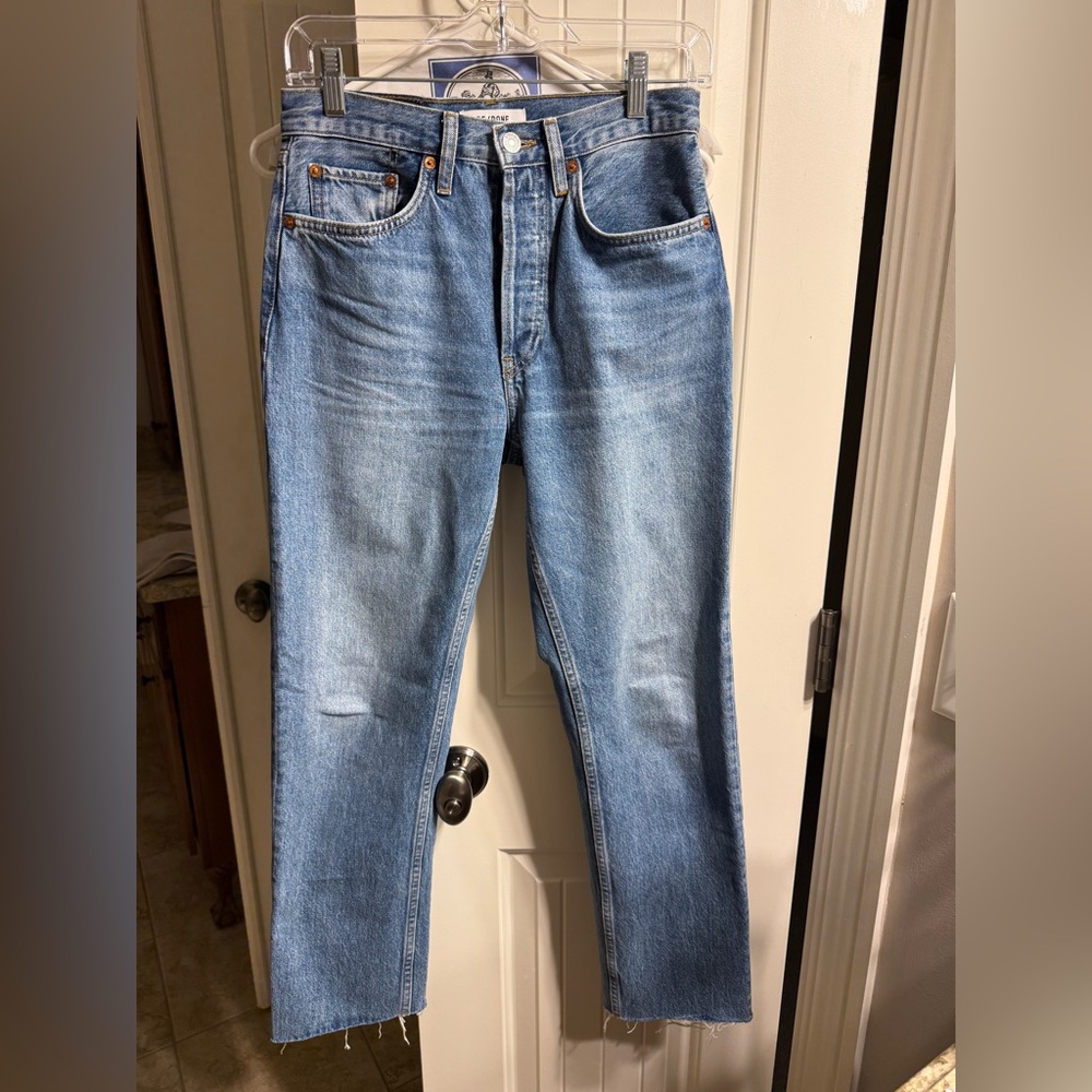 RE/DONE stovepipe high rise jeans